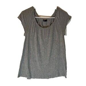 GAP Grey Cottagecore Normcore Minimalist Loose Fit Round Neck Cap Sleeve Top M